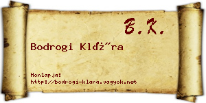 Bodrogi Klára névjegykártya