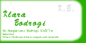 klara bodrogi business card